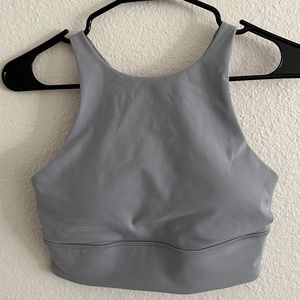 lululemon Powder Blue High Neck Long Line Energy Bra